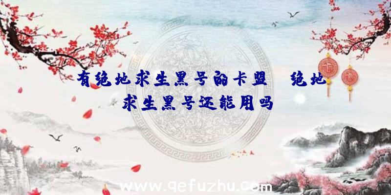 「有绝地求生黑号的卡盟」|绝地求生黑号还能用吗